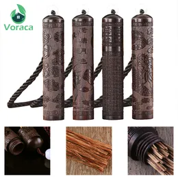 Estuche portapalillos vacío de ébano, contenedor, botella de rapé con cuchara de Metal, fragancia portátil, Sniffer Bullet, accesorios para fumar C0310