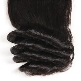 Loose Wave Brazilian Virgin Human Hair 4X4 Lace Closure Natural Color With Baby Hair Free Part Natural Hairline Closures Bleached Knots