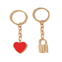 Walentynki Prezent Kreatywny Peach Heart Brelok Brelok Wisiorek Metal Lock Klucz Łańcuch Samochód Torba Dekoracja Keyring