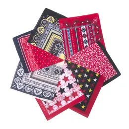 Multifunktion Ny Paisley Star Geometri Print Bandana Headscarf Scarf Hip Hop Cotton Headband Square Scarf Handkerchief för Kvinnor Män 55 * 55cm