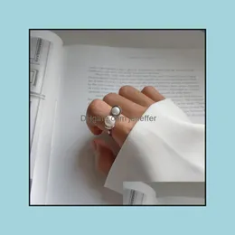 Solitaire Pierścień Biżuteria Ruiyi Koreański Prawdziwy 925 Sierling Sier Heterotypic Podwójne Pearl Kobiety Moda Spersonalizowane Luksusowe Miłośnicy Prezent Y112
