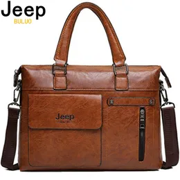 Famous Designer BULUO Brands Men Business Briefcase PU Leather Shoulder Bags For 13 Inch Laptop Bag big Travel Handbag 6013 220124