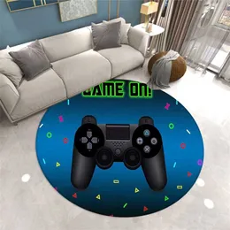 Gaming Mat Carpet Living Room Modern Round Rug Game Console Chair s for Bedroom Boys Kids Play Floor Carpets Door 211026