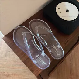 Sommar transparent flip-flop kvinnor sandaler mjuk badrum utomhus tofflor kvinnor non-slip grundläggande hem skor kvinnor glider 210611