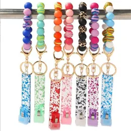 Festa Favor Favor Cartões Leitor de Madeira Bracelete Keychain Silicone Bead Chaveiro Chaveiro Chaveiro Chave Chave Chave D166