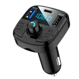 Podwójna ładowarka samochodowa USB Szybki ładunek QC 3.0 Bluetooth 5.0 FM Nadajnik MP3 Music Player Adapter Bezprzewodowy Modulator Zestaw głośnomówiący Dzwonek do odbiornika audio dla iPhone 12
