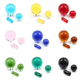 12 mm + 20 mm + 6 x 15 mm/Set Quarz-Kugeleinsatz für Wasserpfeifen, mehrfarbige Auswahl, Glas-Terp-Top-Perlen, hitzebeständig für Quarz-Räuchernägel