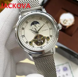 Top Luxury Homens à prova d'água Daydate Lua Relógio Sapphire 42mm Semana Calendário Malha De Aço Inoxidável Negócios Mecânicos Mecânicos Mecânicos RELOJ DE LUJO