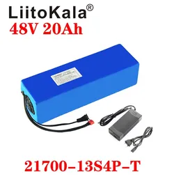 Liitokala 리튬 배터리 21700 48V 20AH XT60 XT90 T 플러그 5000mAH 13S4P 500W 충전기가있는 스쿠터 전기 자전거 배터리