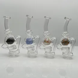 7.5Inch Colorful Ball Glass Bong Accessories Recycler Dab Rig Smoking Pipe Accessory Hookahs Accessory Global delivery