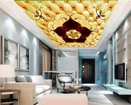 Foto Wallpaper goldene floral dekoration seide tapete für wohnzimmer schlafzimmer