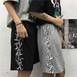 Nicemix Spodenki Mężczyźni Summer Wear Hip-Hop Wild Harajuku Proste Drukowane Prosto Loose High Waist Casual Pięciopunktowe spodnie 210716
