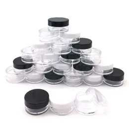 200 шт. пустые пластиковые косметические баночки для макияжа, горшки 2 г, 3 г, 5 г, бутылки для образцов, тени для век, крем, бальзам для губ, контейнер для хранения, коробка для хранения265q