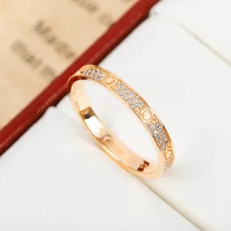 S925 Silver Charm Punk Band dünner Ring mit Diamant in zwei Farben für Frauen Hochzeit Schmuck Geschenk haben Schachtel Stempel PS7344