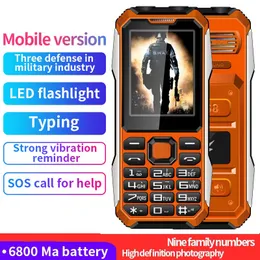 Original Outdoor Rugged Cell Phone Long Standby Shockproof Double Torch SOS Help Speed Call Black List Thin Size Big Buttonl Dual Sim Card Flashlight Mobilephone