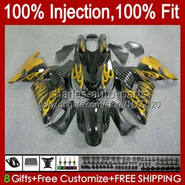 Injection Body For KAWASAKI NINJA ZX 14R 14 R ZZR 1400 CC 2006 2007 2008 2009 2010 2011 4No.109 ZZR1400 ZZR-1400 06-11 ZX-14R ZX14R 06 07 08 09 10 11 OEM Fairing gloden flames