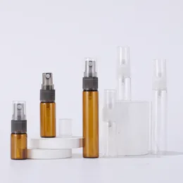 3ml 5ml 10ml 스프레이 향수 병 투명 앰버 빈 유리 바이알 리필 가능한 화장품 샘플 용기