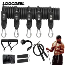 LOOGDEEL 11Pcs/12Pcs Resistance Bands Home Fitness Equipment Yoga Gym Workout Pull Rope Muscle Strength Training Body Building H1026