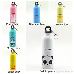 Lovely Animal 500ml Large Capacity Sports Water Bottles Outdoor Portable Cycling Camping Aluminum Alloy Kids Water Cups Bottles XDH1106 T03