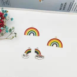 10 sztuk Rainbow Alloy Emalia Charms Rainbow Wisiorki Naszyjnik Bransoletka Kolczyk Pływające DIY Biżuteria Akcesoria