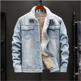 Warm Fleece Denim Jacket winter Men Jacket Fashion MensJean Jackets Outwear Male Cowboy top Coat Plus Size 5XL