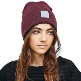 20 Colors Fashion Women Basic Knitting Caps Hats Warm And Soft Fold Brim Skull Beanie 56-60cm