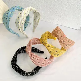 Yeni Moda Kadınlar Kafa Geniş Yan Rahat Çiçek Hairband Çapraz Düğüm Türban Kızlar Vintage Şapkalar Saç Aksesuarları