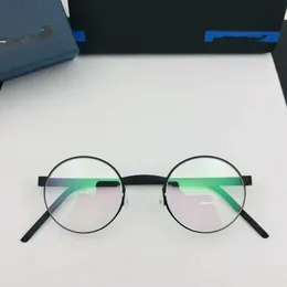 Moda Okulary Ramki Smal Ręcznie wykonane Stopy Titanium Okulary Ramki Mężczyźni Vintage Round No śruby Okulary Okulary Optical Recepta Marka Okulary