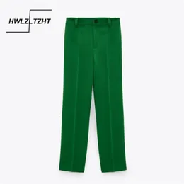 HWLZLTZHT Geniş Bacak Pantolon Kadınlar Yüksek Bel Baggy Düz Kadın Pantolon Yaz Streetwear Pantolon Kadın Erkeksi Pantolon Q0801 Suits