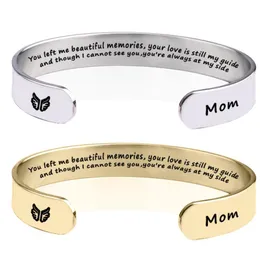 Bangle till minne av Mom Memorial Gifts For Loss Mother Armband Grief Jewelry Sympathy Cuff Remembrance