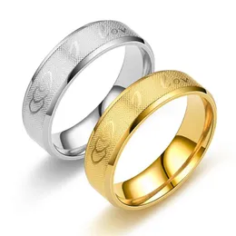 Wedding Rings Heart I Love Ring Gold/Silver Color Stainless Steel Couple Eternity Engagement Promise For Women Men Jewelry Gift