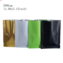 5*8cm(1.9''x3.15'') Mini Open Top Matte Mylar Vacuum Bag Heat Seal Aluminium Foil Coffee Milk Powder Packing Pouch 200Pcshigh quatity