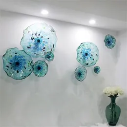 Luxury Wall Lamps Art Italian Style Hand Blown Glass Wall-Hanging Flowers Murano Plates Nordic American Indoor Decoration 15 to 50cm