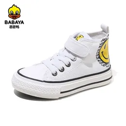 Babaya barn andas kanfas skor pojkar casual skor tjejer sneakers höst nya mode hight-top barn skor till tjej 210312