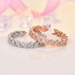 Diamant Pfeil Ring Band Finger Rose Gold Öffnen Einstellbare Ringe für Frauen Modeschmuck