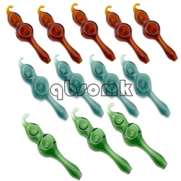 QBsomk Doppia Ciotola Cucchiaio di Vetro Pipa Pipa Colorata in Vetro Pyrex con Bruciatore di Olio con Un Foro Dab Rig Cucchiaio per Tabacco a Mano Pipa con Doppio Bruciatore