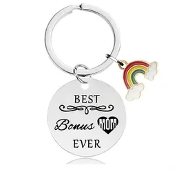 Bom presente Keychain Memória Papa Eu te amo mãe mãe sempre família parental dia inoxidável chaveiro chaveiro