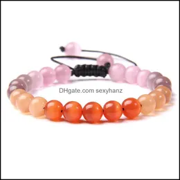 Bracciali Perline, Fili Bracciale Opale Fatto a Mano Pietra Naturale Perline Occhio di Gatto Chakra Moda Filo Elastico per Donna Uomo Coppia Gioielli Goccia