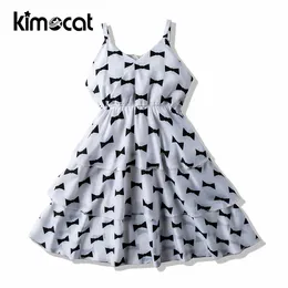 Kimocat Childrens Ubrania Dziewczyna Dress Dzieci Baby Girl Ubrania Dziewczyny Summer Bow Tie Tie Dress Dziecko Słodka Sukienka Księżniczka Q0716