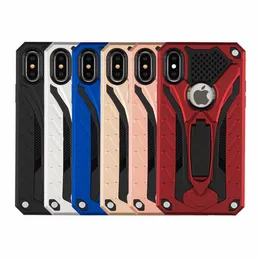 Hybrid Armor Case Kickstand telefonomslag för iPhone XR XS Max X 8 7 Plus Samsung J7 J3 A6 Note9 S 9 8 Plus LG Aristo2 V30 Huawei Oppbag