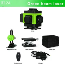 FreeShipping Line Laser Level 3D Autolivellante 4000mAh Battey Green Beam Croce orizzontale e verticale con telecomando