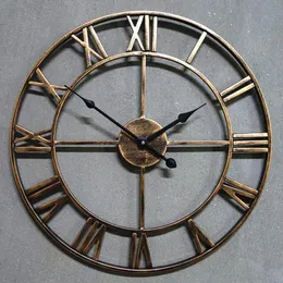 Väggklockor Stor klocka Saat Oversized Watch Reloj Pared Horloge Duvar Saati Luxury Art Big Gear Metal Vintage vardagsrum