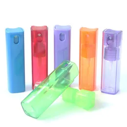 10ml Plastikowa butelka do rozpylacza kwadratowego, Perfumy Próbka Atomizer, 10CC Plastikowa Kosmetyczna Butelka Opakowania z tonerem R2021