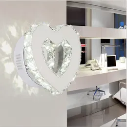 Moderne herzförmige Kristall-Spiegellampe, LED-Wandleuchte, IC-Treiber, 110/220 V, 18 W, Badezimmerlampe, Wandleuchte/Wandlampe