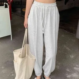 Sommer Frauen Jogginghose Spitze Up Stretch Hohe Taille Lange Hosen Kausal Solide Harem Hose Pantalones De Mujer 6H729 210603