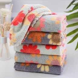 Handkerchie Fcoral Fleece Kerchief Soft Absorbent Household Square Dishcloth Dish Super Hand Towels Wipe Table Towel Kitchen Tools WMQ548