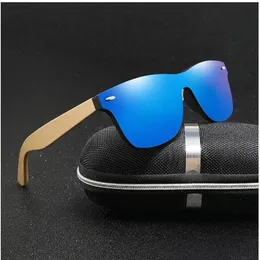 Vintage Wood Rainbow Membrane Sunglasses Men Bamboo Sunglass Women Brand Design Sport Goggles Sun Glasses Shades
