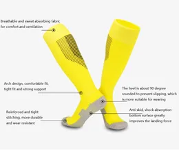 屋外の靴下アーチファッションストライプデザインロングチューブ通気性快適な肥厚タオルアンチ摩擦スポーツ大人膝サッカーサッカーストッキングソックスII