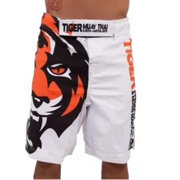 White 2015 Men's Tiger Muay Thai MMA Shorts combat sports boxing pants muay thai boxing shorts kick shorts boxing pants C0222