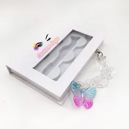 Custom Lashes Box for False Eyelashes 5Pairs Lash Book with Chain Hard Magnetic Cases Eyelash Soft Paper Boxes